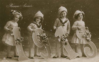 Nieuwjaarskaart, verzonden in 1913 door French Photographer